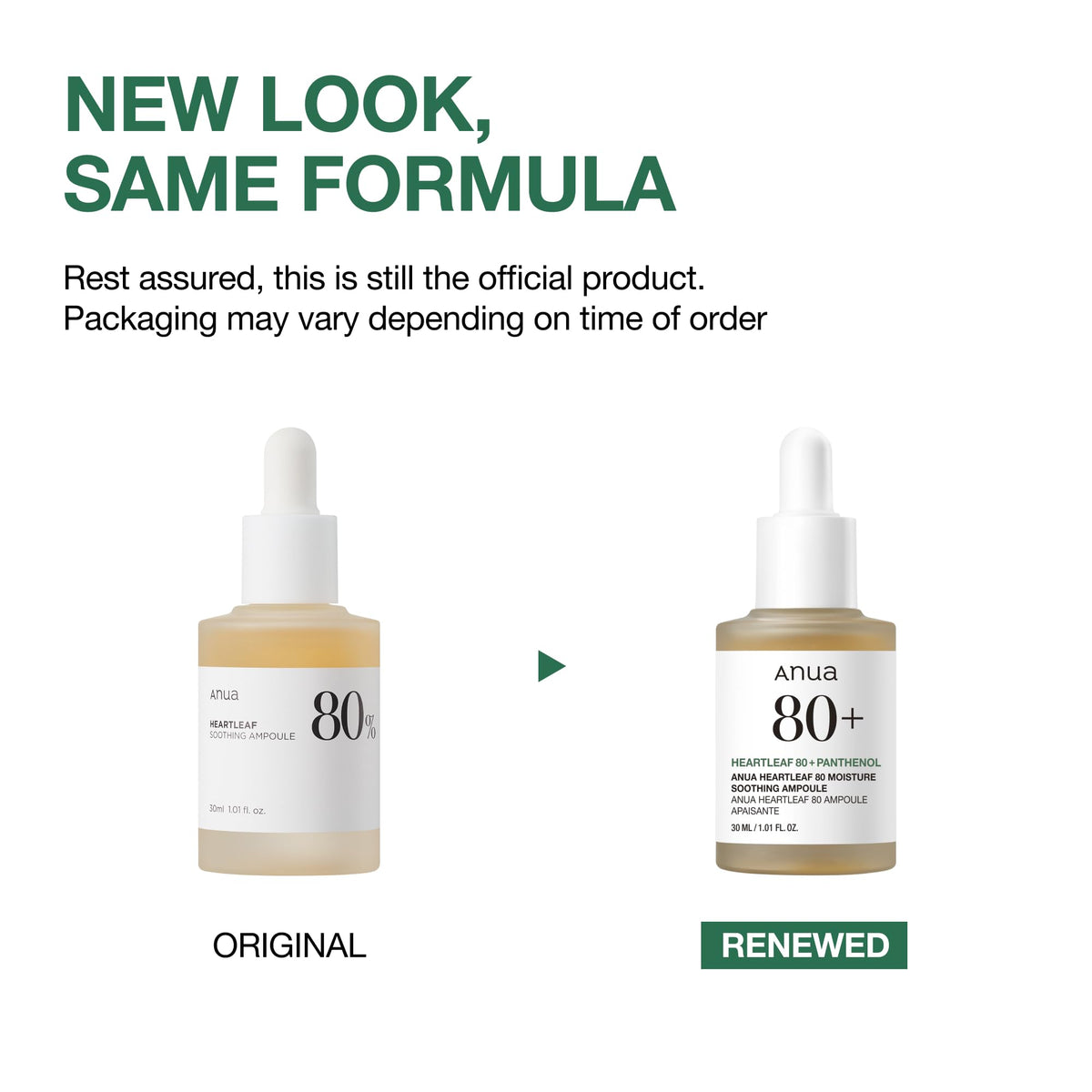 ANUA Anua Heartleaf 80 Soothing Ampoule, Facial Serum for Glass Skin, 30ml
