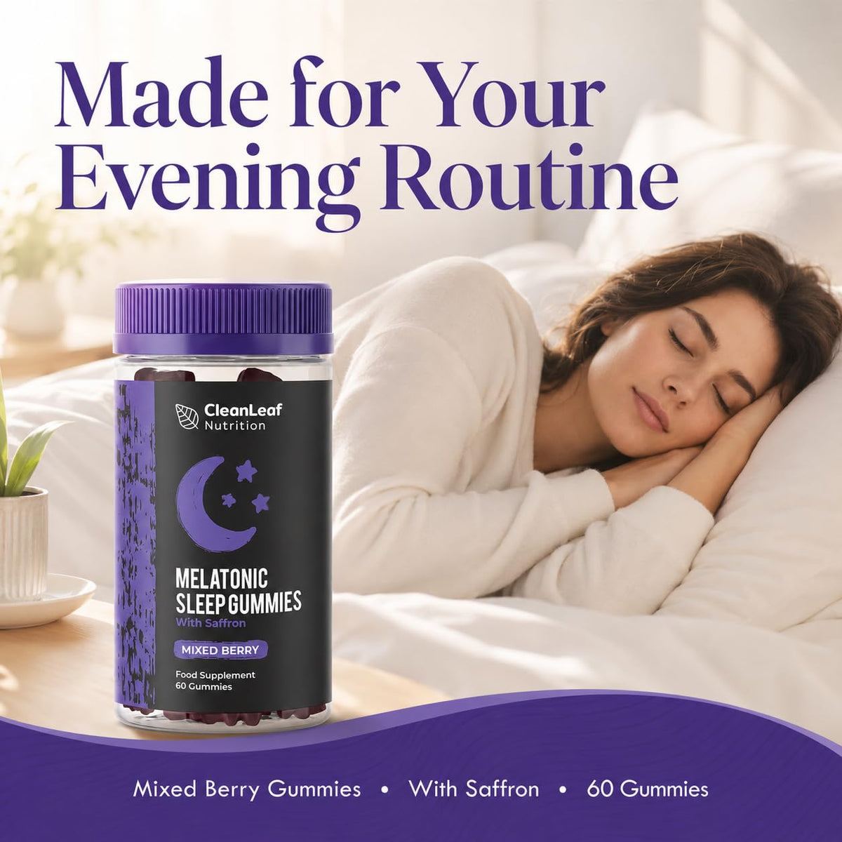 HILLTEN HEALTH Twin Pack Natural Sleep Support Gummies for Adults - Formula for Restful Nights, Sleep Gummies Promoting Natural Sleep Production, Promotes Healthy Sleep Patterns, 60 Count