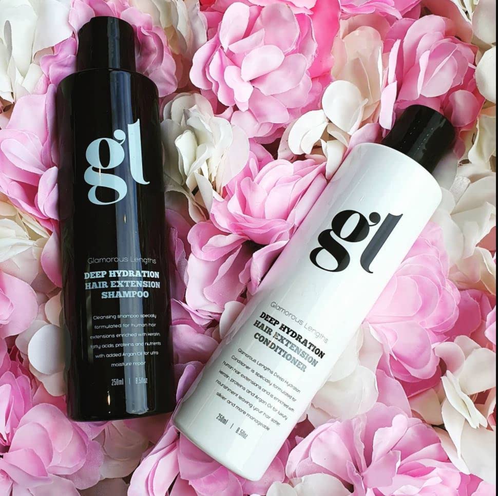 Glamorous Lengths GL Deep Hydration Shampoo and Conditioner set infused with Argan Oil Keratin Protein & Coconut Extract -(2x250ml)