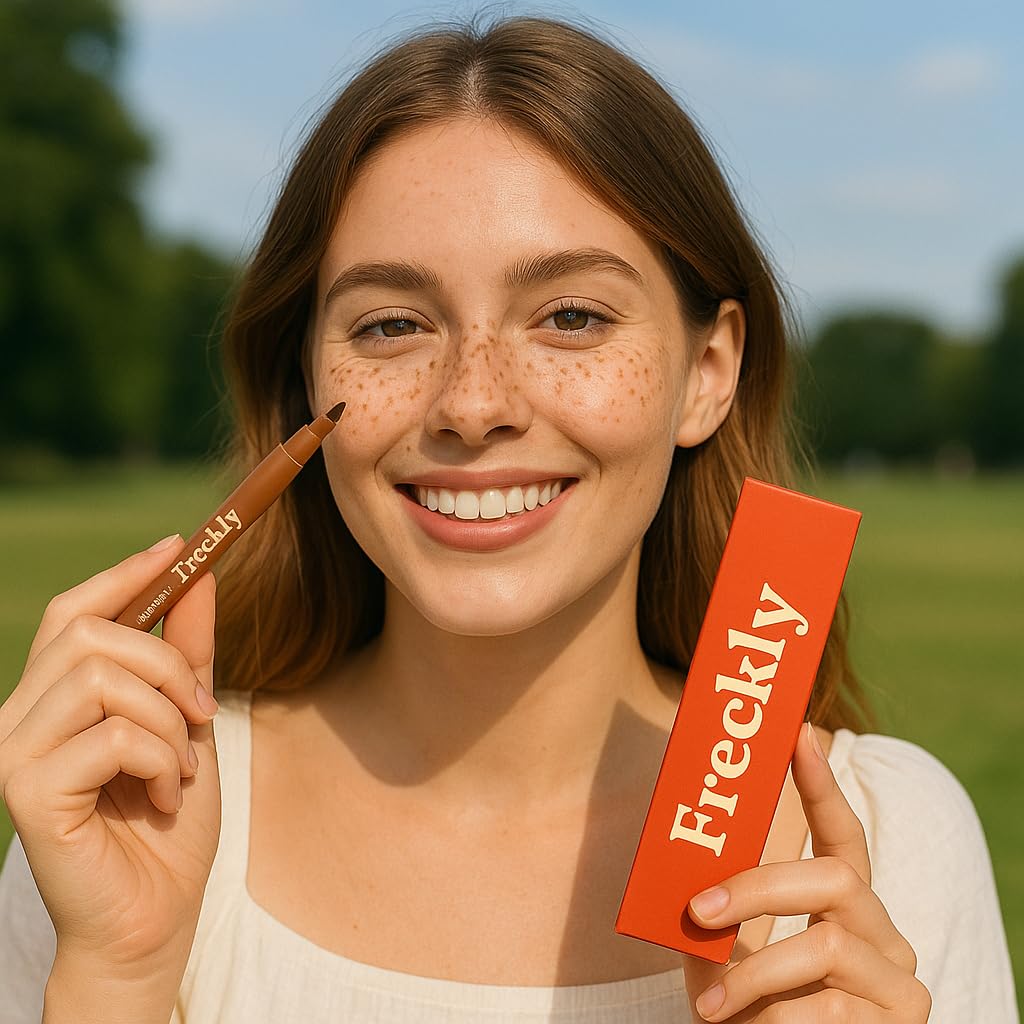 Felt Tip Freckle Stamp – Effortless, Natural-Looking Freckle Tint. Quick-Drying, Waterproof, Long-Lasting Pen. Skin-Friendly Makeup for Faux Freckles. (Dark Brown)