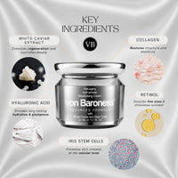 VON BARONESS Von Baroness Caviar Face Cream 50ml – Anti Ageing Face Cream for Women & Men, Firming Cream with White Caviar Extract, Collagen, Retinol, Hyaluronic Acid – Day & Night Cream Anti Wrinkle Moisturiser