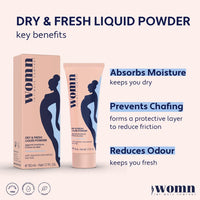 womn Liquid Body Powder for Women – Against Sweat, Chafing & Odour 50 ml