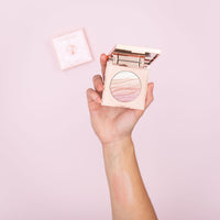 W7 Afterglow Blusher & Highlight Compact - Pink & Gold Glowing Pressed Powder Compact