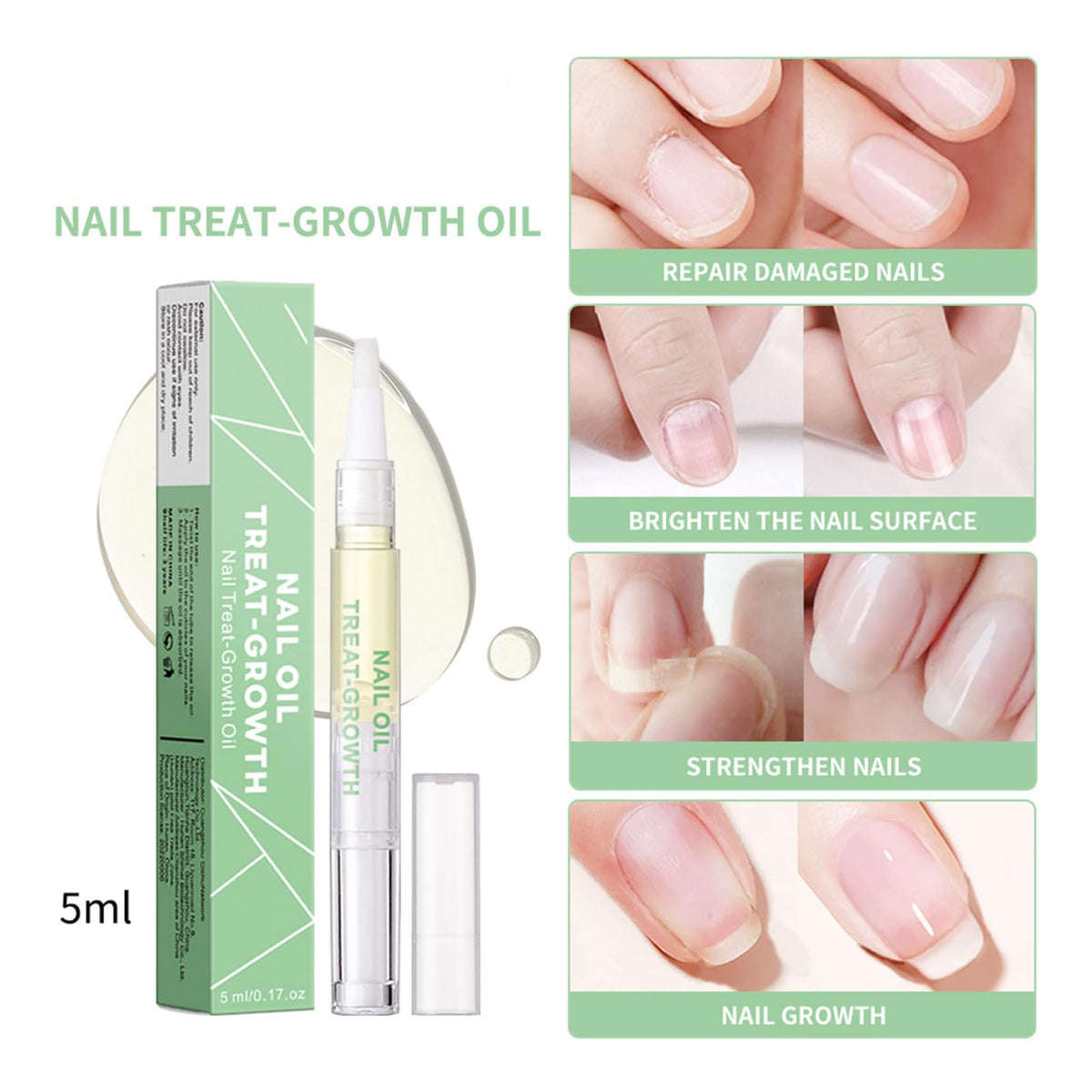Generic 2 PCS Radiant Nail Growth Oil Pen - Cuticle and Nail Hydration Smooth Application Compact and Portable Design - Travel Friendly Quick Use Pen Applicator for Moisturize Dry Nails