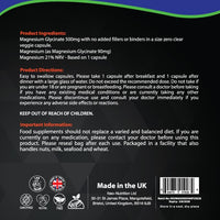 NEO-NUTRITION Magnesium Glycinate Supplement - 1000mg of Magnesium - 60 High Strength Capsules Providing 180mg Elemental Per Serving no fillers or Binders