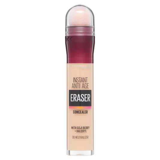 Maybelline Instant Anti Age Eraser Eye Concealer, Dark Circles and Blemish Concealer, Ultra Blendable Formula, 06 Neutraliser