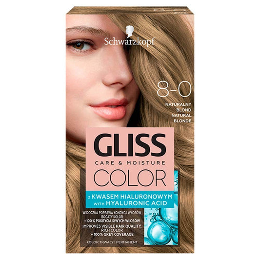 Schwarzkopf Gliss Color Hair Colour Cream 8-0 Natural Blonde 142ml