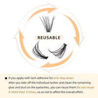 240Pcs Individual Lashes QUEWEL Cluster Lashes Individual Lash Extension 20D+30D D Curl Lashes Cluster DIY Look Like Eyelash Extensions Mix8-14mm at Home(20D+30D 0.07D MIX8-14mm)