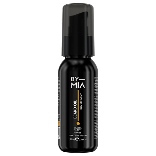 BY MIA Beard Oil Rejuvenation 60ml | Argan Oil, Tea Tree, Vitamin E | All Hair & Skin Types | Nourishes & Hydrates | Promotes Growth & Health | Gentle Formula