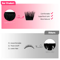 Klfoho Manga Lashes Natural Wet Look Wispy Spiky Lashes 10 Pairs Anime Eyelashes Wispy Natural Lashes Extension Strip Thai Fake Eye Lashes Handmade Thick Soft Fake Eyelashes (Fox＆Cat A01)