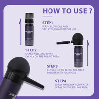Hair Fibres for Thinning Hair, Nature Keratin Hair Fibers Instantly Full Hair,3-in-1 Hair & Beard Styling Set,Black Hair Loss Concealer for Men and Women