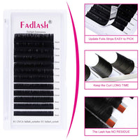 FADLASH Fadlash Easy Fan Lashes D Curl 0.07 8-14mm Mixed Length Russian Lashes Natural Look Self Fanning Eye Lashes Automatic Blooming Russian Eyelashes Extensions(0.07-D-814)