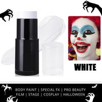 NLFOX White Face Body Painting Stick - Clown White Full-coverage Cream Face Paint Balm for Halloween SFX Skeleton Ghost Zombie Clown Goth Cosplay Makeup - Washable Body Stick for Adult Costume Party