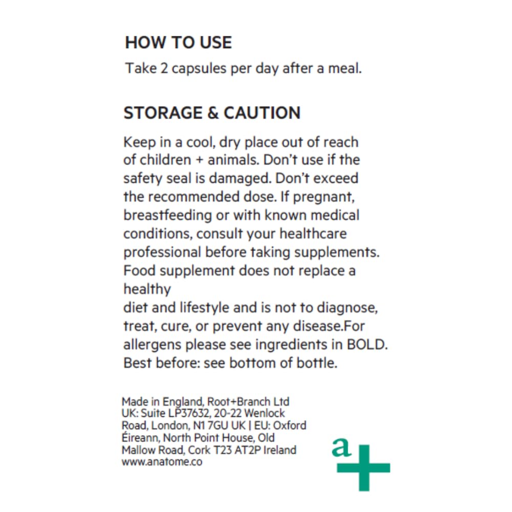 Anatome Daily Biotic + Gut Support - New Formula Nutritional Supplement for Regular Bowels - Probiotic with 20 Billion Good Gut Bacteria - 60 Capsules