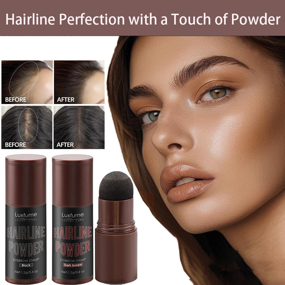Shengqialun Root Cover Up Powder, Hairline Powder Dark Brown, Hair Root Colour Touch Up Instantly, Hair Roots Concealer Waterproof & Sweatproof, Grey Hair Cover Up For Women Men
