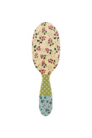 Rock & Ruddle Natural Pure Boar Bristle Hair Brush for Women and Kids (Large, 21cm) - Perfect for Wet or Dry Hair, Detangling Smoothing Blowdrying - Made in UK - Pink Blossom Design