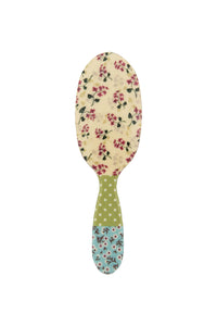 Rock & Ruddle Natural Pure Boar Bristle Hair Brush for Women and Kids (Large, 21cm) - Perfect for Wet or Dry Hair, Detangling Smoothing Blowdrying - Made in UK - Pink Blossom Design
