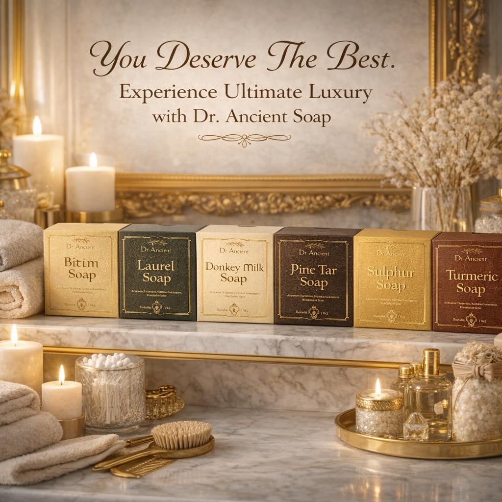 Dr.Ancient Laurel Soap Bar – Signature Gift Box Edition – Handmade Natural Soap with Laurel Oil – 140g Premium Gift Soap