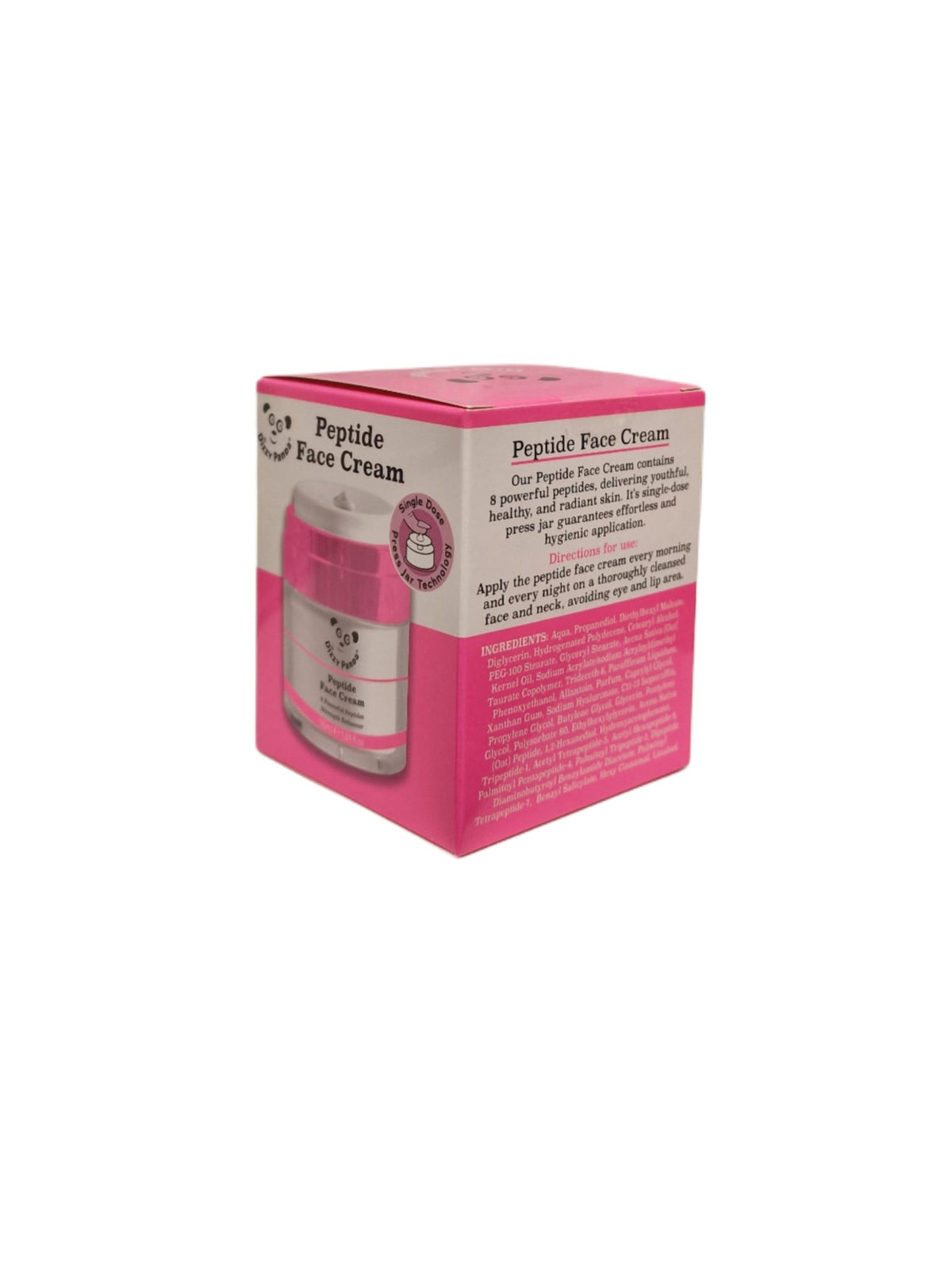 Dizzy Panda Peptide Face Cream 50ml - Advanced Anti-Aging Formula with Single-Dose Press Jar Technology