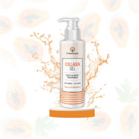 CalmGrace Collagen Gel | Anti-Ageing Collagen Moisturiser | Hydrating Anti Wrinkle Collagen Gel Face & Body Skincare | Non-Greasy Collagen Oil for Face - Papaya and Mandarin (250ml)