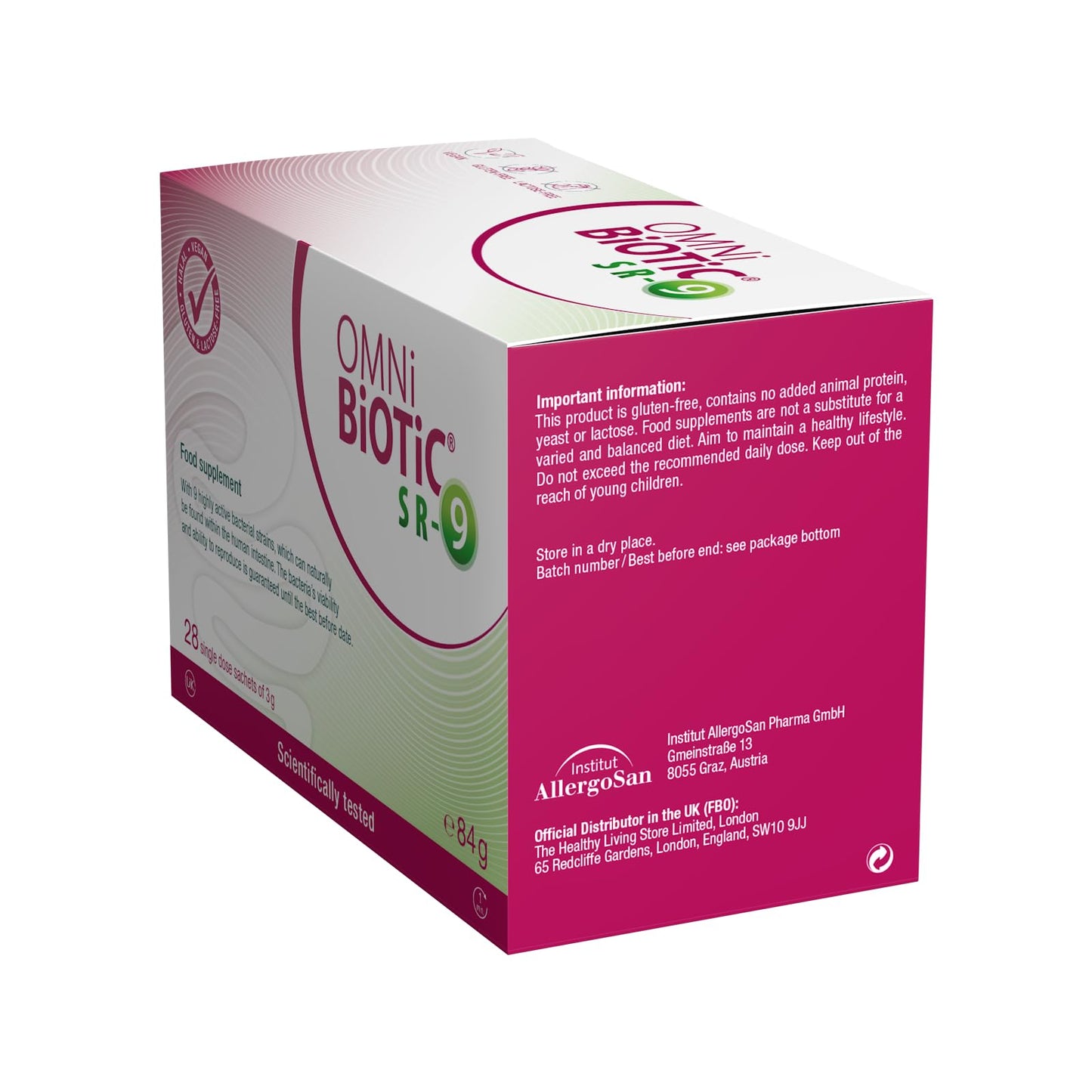 OMNi BiOTiC SR-9 | 28 sachets (84 g) | 9 Bacterial strains | 15 Billion Bacteria per Daily dose | Powder | Vegan | Gluten-Free | Lactose-Free | Halal | for Daily use