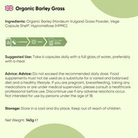 WeightWorld Organic Barley Grass Powder Capsules 2000mg - 240 Capsules - 2 Months Supply - Good Source of Vitamin A, C, K & B - Vegan & Gluten-Free - Barley Grass Juice Powder Pills for Men & Women