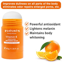 KUIRUNRX® Vitamin C Lightening Balm, Underarm Sweat Cream, Armpit Odor Cream, Corrector for Dark Spots, Brightens the Skin and Nourishes the Skin for Elbows (40G)