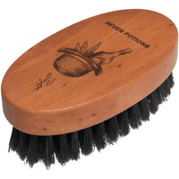 SEVEN POTIONS Seven Potions Boar Bristle Beard Brush For Men — Made of Pear Wood with Soft Second-Cut Boar Hair — Soft Bristles To Tame and Soften Your Facial Hair