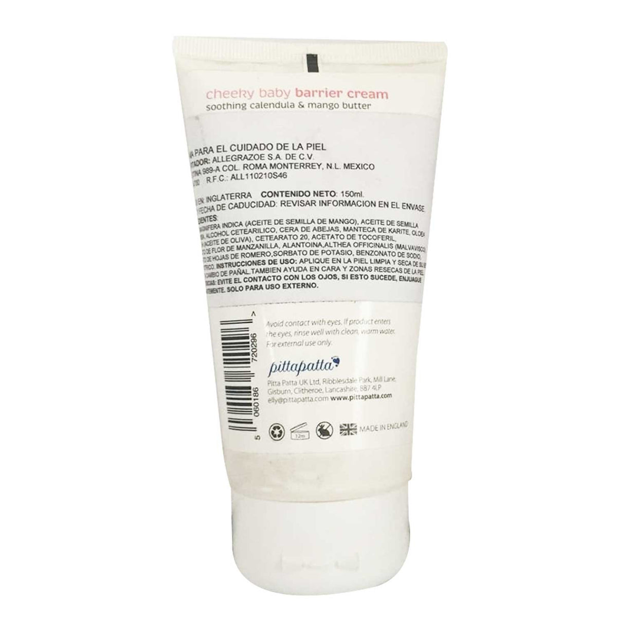 pittapatta Pittapatta - Cheeky Baby, Organic Barrier Cream - Blend of Mango & Shea Nut Butter - Soothe Baby Eczema & Psoriasis, Protects Against Harsh Weather, Relieve Itching - 150ml