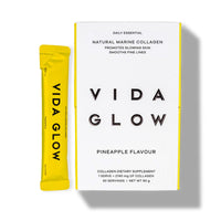 Vida Glow - Natural Hydrolysed Marine Collagen Sachets | Promotes Glowing Skin + Smooths Fine Lines (Pineapple, 30 Sachets)