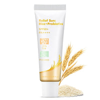 TBeautfave Rice Sunscreen SPF 50+, Relief Sun Rice + Probiotics SPF 50 + Sun Cream, Moisturizing Suncream Factor 50 for Face Body, Korean Sunscreen for Dry Sensitive Skin, No White Cast, 50ml