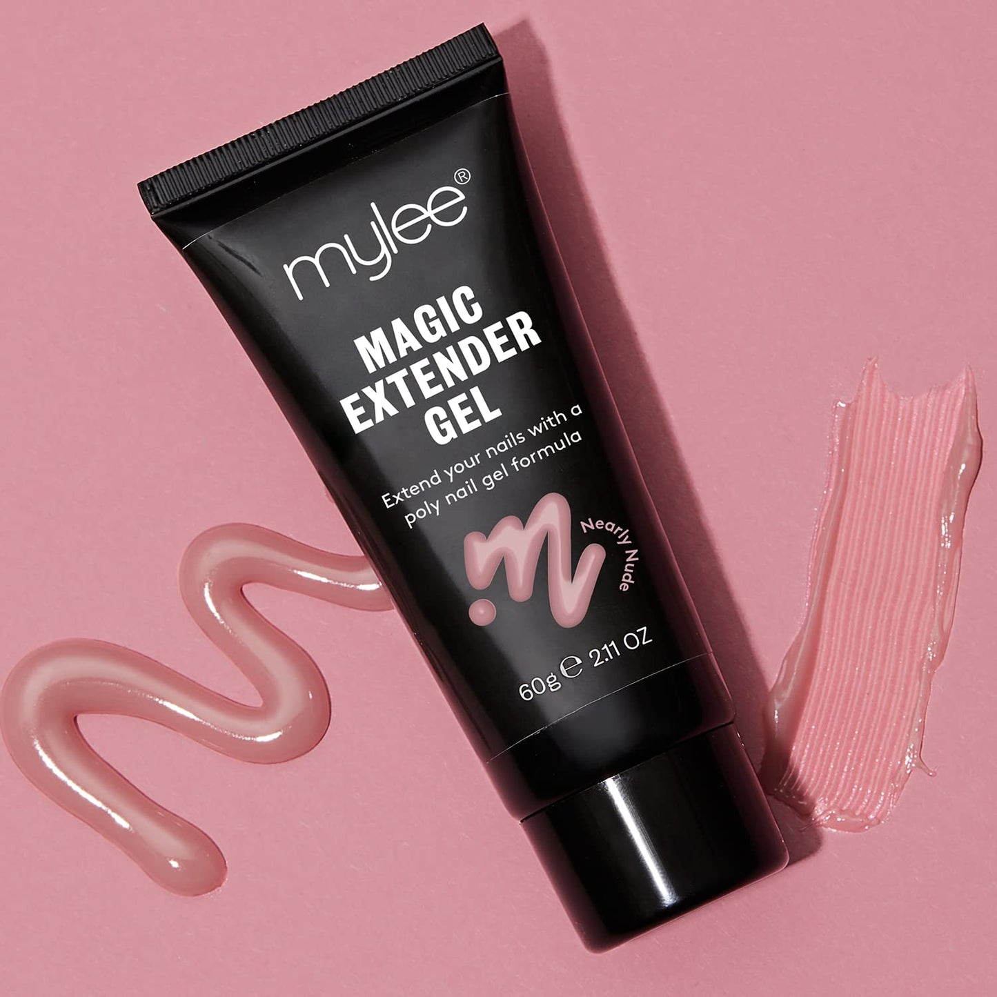 MYGEL by Mylee Magic Extender Gel – Long Lasting Wear, Natural Look, Nail Extension Gel, for Beginners & Salon Professionals, Acrylic Nail Thickening Builder Gel, Nail Art - 60 Gram Tub (Nearly Nude)