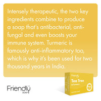 Friendly Soap Handmade Natural Tea Tree & Turmeric Soap - Silky, Therapeutic, Antibacterial 95g