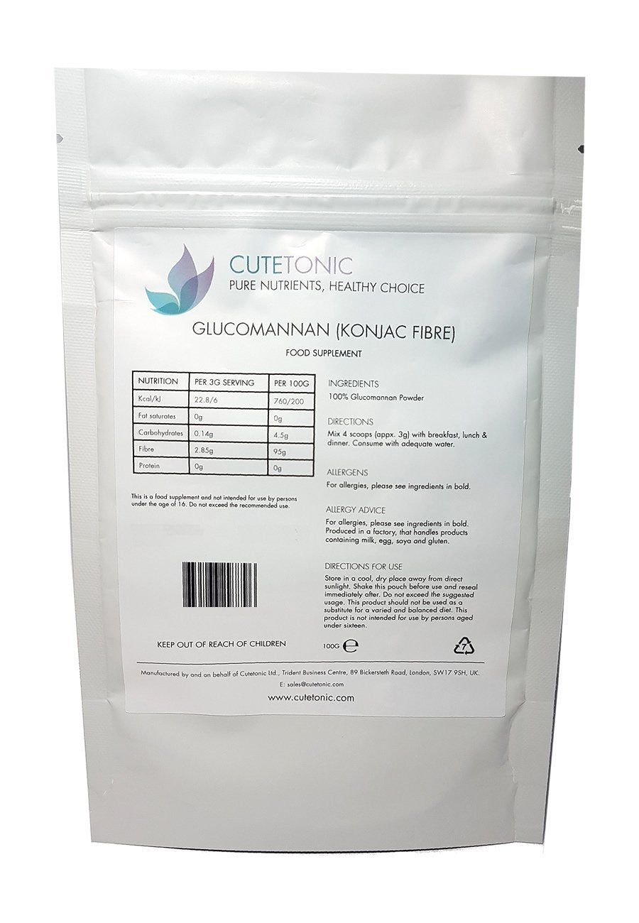 Cutetonic® Pure Ultra Fine Glucomannan (Konjac Fibre) Powder (500g)