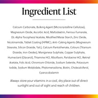 Millions & Millions Multivitamin & Minerals Supplement for Men - 30 Easy to Swallow Tablets - General Health and Wellbeing Support - Vegetarian Friendly - 1 Month Supply