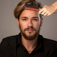 Bdeutrophic 2 Pcs Boar Bristle Hair Brush, Slick Back Hair Brush Slick Back Brush, Comb and Shear Tools Comfortable Grip Easy to Carry, Suitable for Trimming and Combing Long Thick Curly Thin Thick Hair Beard