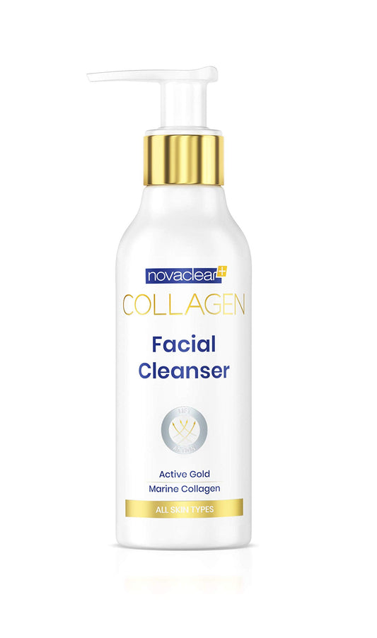 Novaclear Collagen Facial Cleanser – Anti-Aging Face Wash with Gold, Marine Collagen, Caviar Extract, Panthenol & Niacinamide – Gently Cleanses & Firms Skin – For All Skin Types – 150 ML