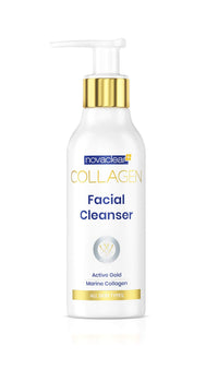 Novaclear Collagen Facial Cleanser – Anti-Aging Face Wash with Gold, Marine Collagen, Caviar Extract, Panthenol & Niacinamide – Gently Cleanses & Firms Skin – For All Skin Types – 150 ML