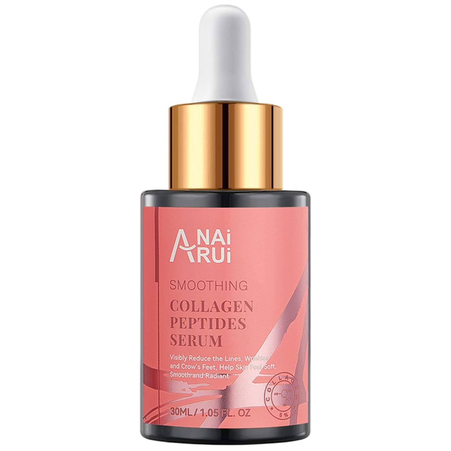 ANAiRUi Collagen Peptide Serum for Face with Hyaluronic Acid | Targets Fine Lines & Wrinkles | Plumps and Firms Skin | Anti-aging Collagen Serum for Face & Neck, 30ml