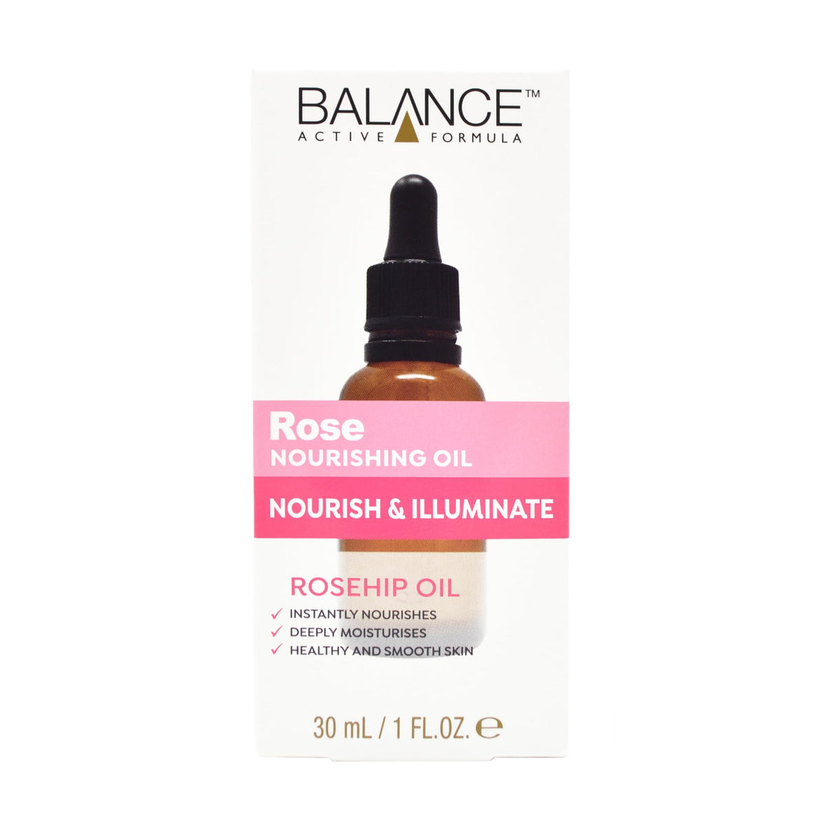 Balance Active Formula Rosehip Oil 30ml, Nourishing Rose Facial Oil for Women | Deeply Moisturises & Strengthens Skin Barrier, Fast-Absorbing Face Oil