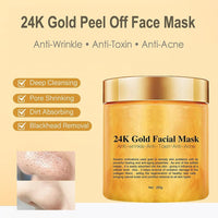Chenkxin 24K Gold Facial Mask, Gold Peel Off Mask, Rejuvenating Collagen Face Mask For Flawless Skin, Reduces Fine Lines & Wrinkles, Clears Acne, Minimizes Pores, Moisturizes & Firms Up Your Skin, 250g