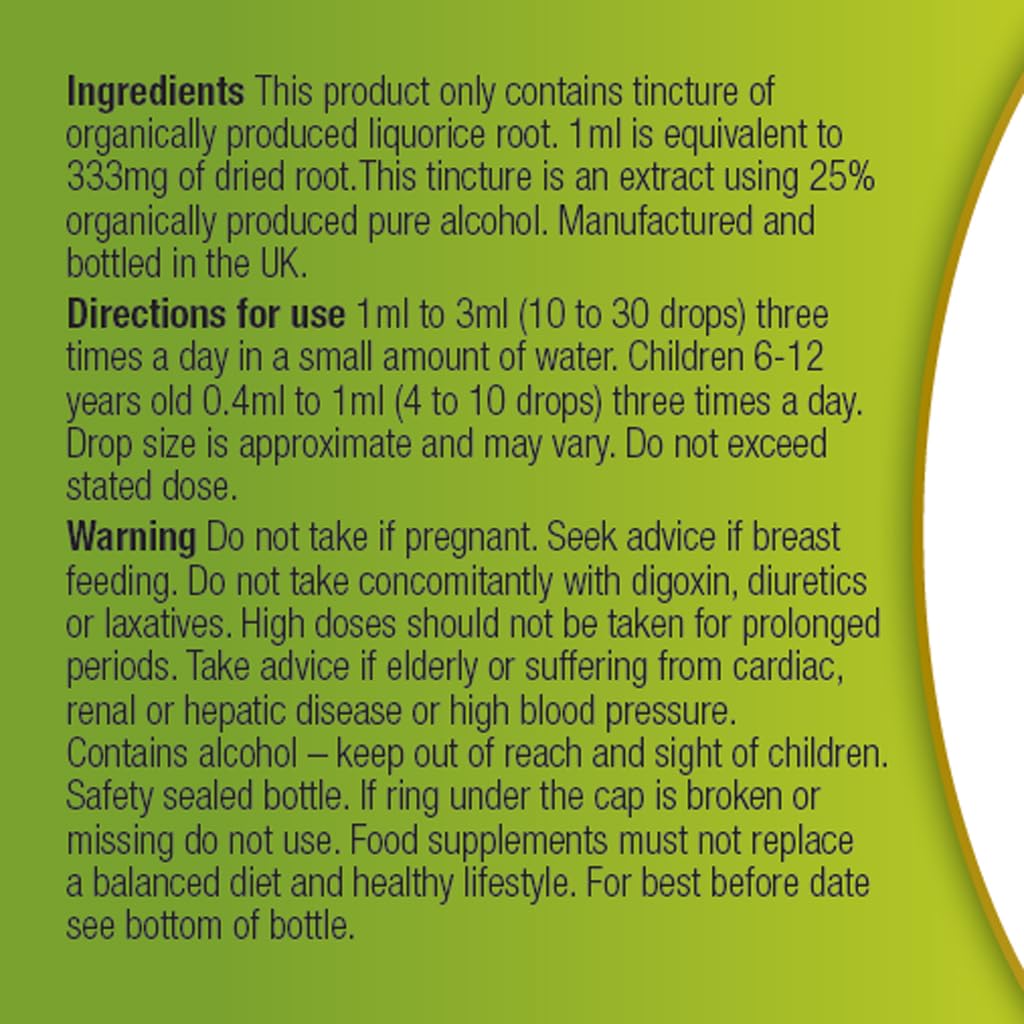 Organic Herbal Remedies 100 ml Liquorice Tincture