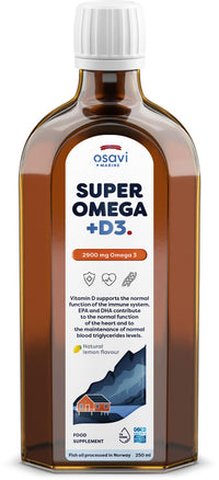 OSAVI Osavi Super Omega + D3, 2900mg Omega 3 (Lemon) - 250 ml.