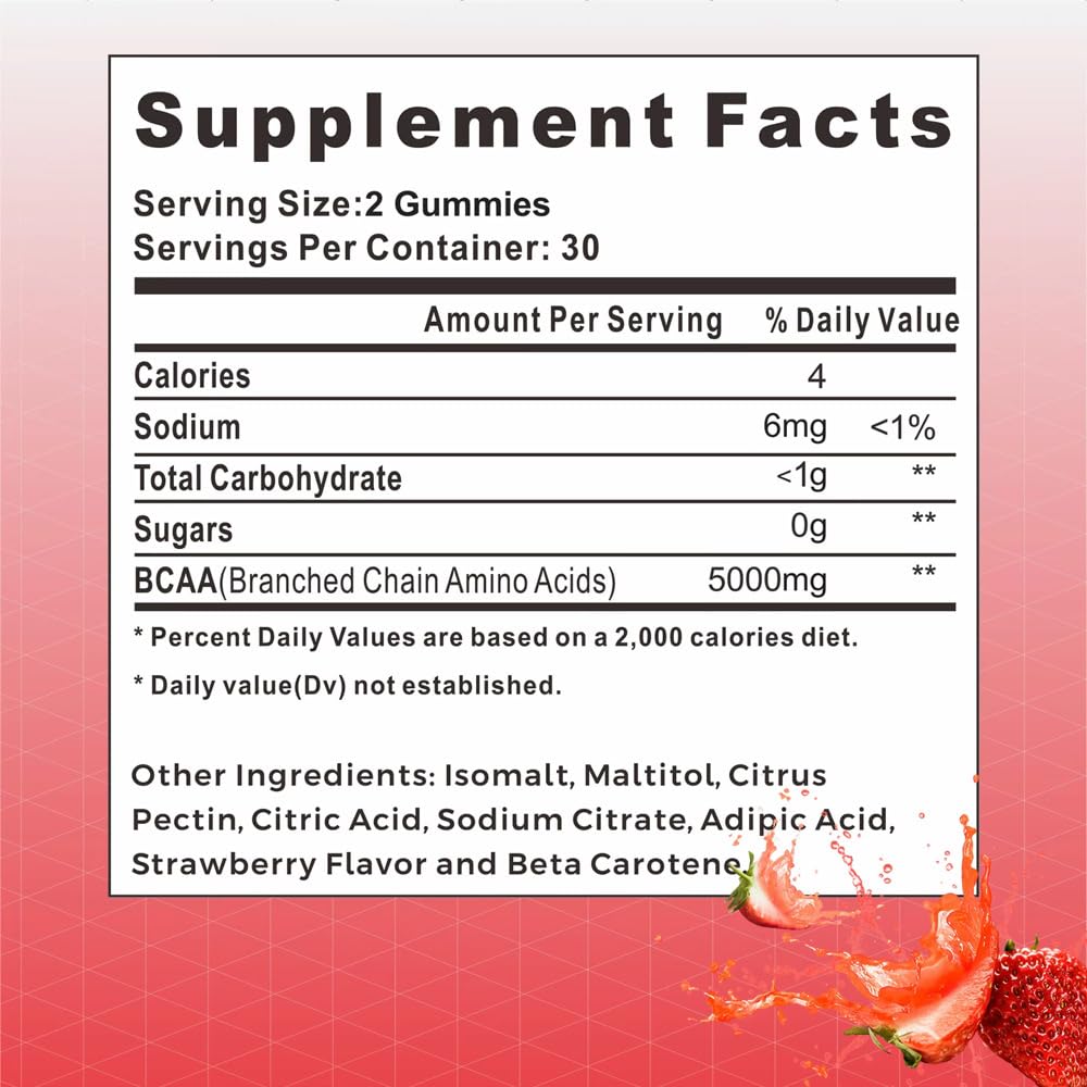 Sporty4 BCAA 5000mg no creatine Gummies Gummy