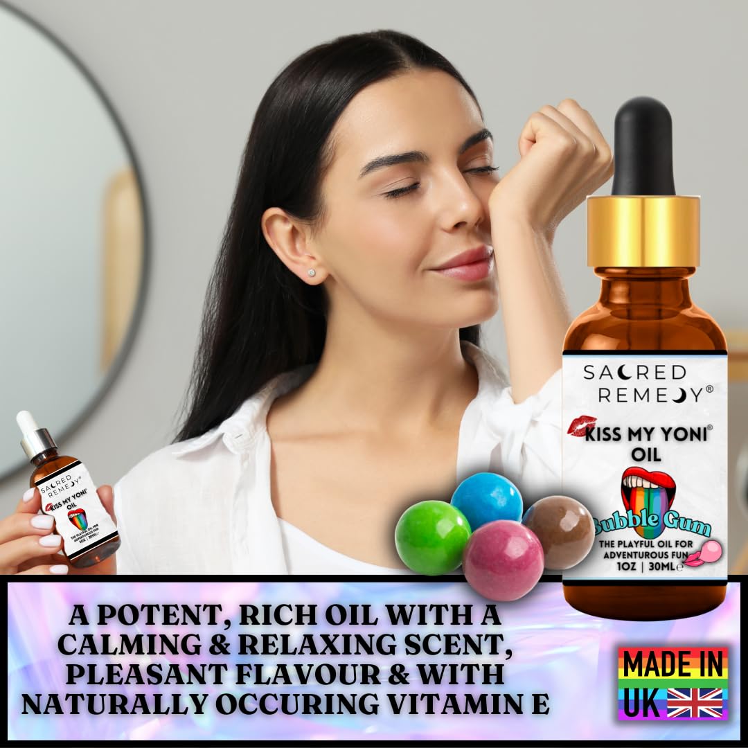 Kiss My Yoni Oil BUBBLEGUM Premium Body Lotion Rub. Non-Sticky, 30ml, Massage Oil. Vegan, Natural, Organic, Non-Toxic.