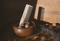 TEK - Small Comb with Sparse Teeth in Ash Wood Handmade in Italy, for Wavy or Curly Hair - 14 x 4.5 cm
