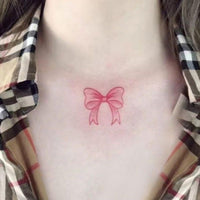 Nirbffo Temporary Tattoo Ribbon Bow Tie Leg Waterproof Arm Hand Temporary Tattoo Stickers Last Long 5Sheets