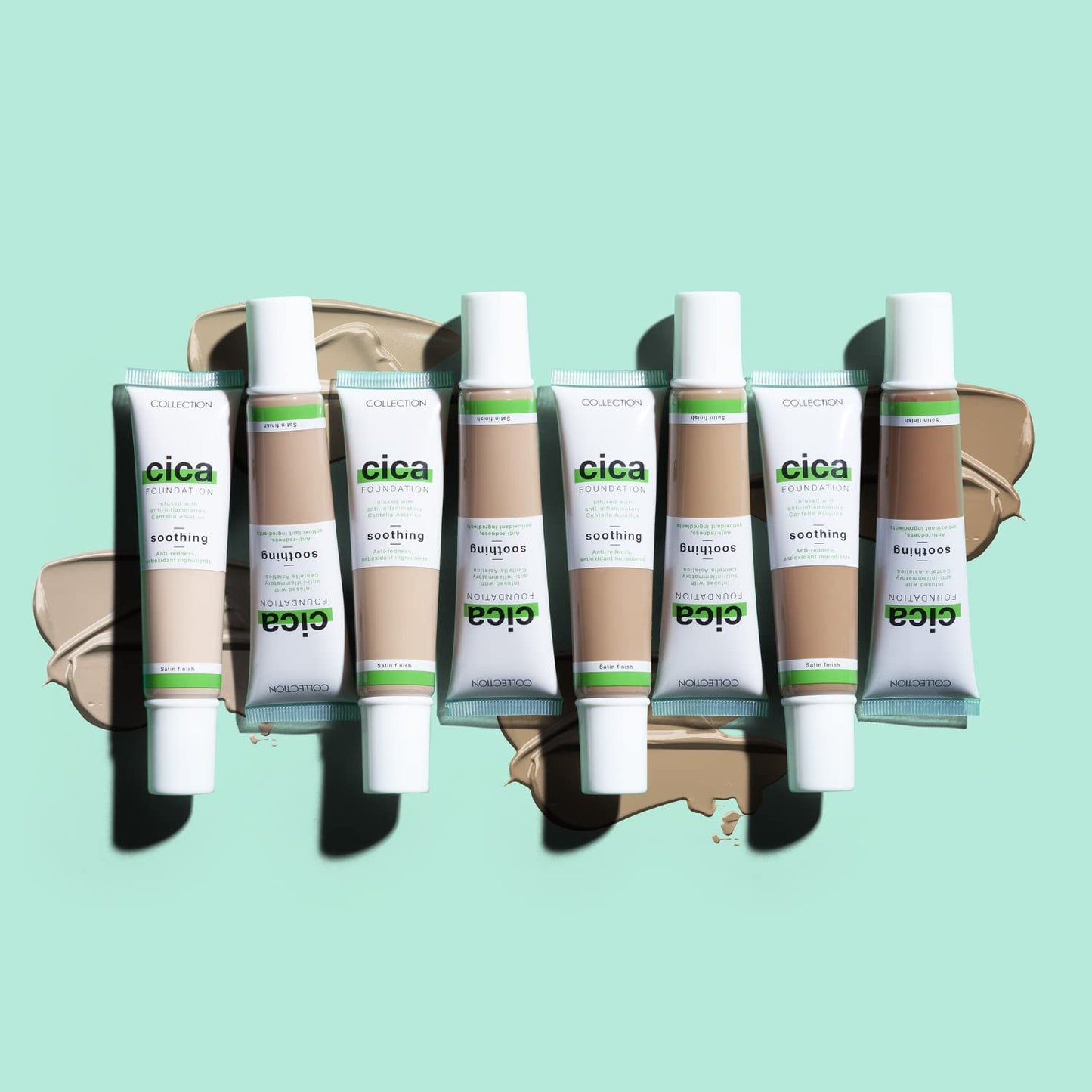 Collection Cosmetics Hydrating Medium Coverage Cica Foundation Infused with Anti-Redness, Vegan Foundation, 30ml, Maple