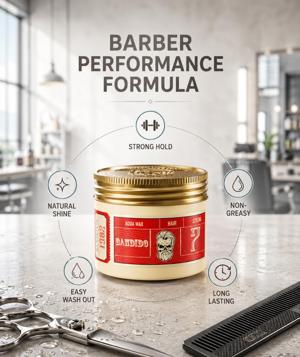 Bandido Hair Styling Aqua Wax No.7 Red 125 ml | Shine Look | Strong Hold | Hair Wax Men