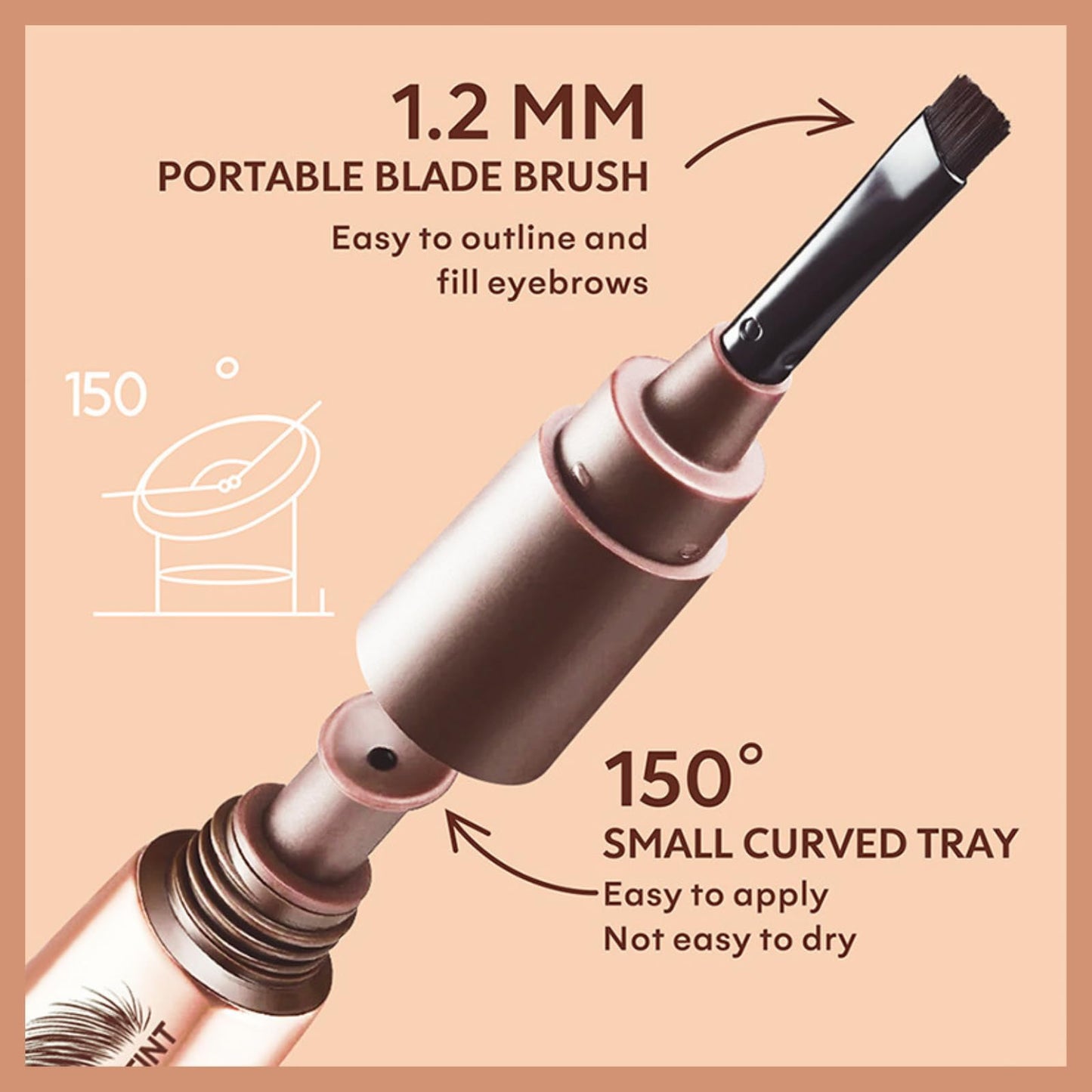 HERBENJOY Tattoo Brow Peel Off Eyebrow Gel,Peel Off Eyebrow Gel Tint with Exclusive Brush Head,Semi-Permanent Colour EyebrowDye,Waterproof Brow Tint Built-in Precise Applicator,Lasts Up 3 Days Dark Brown